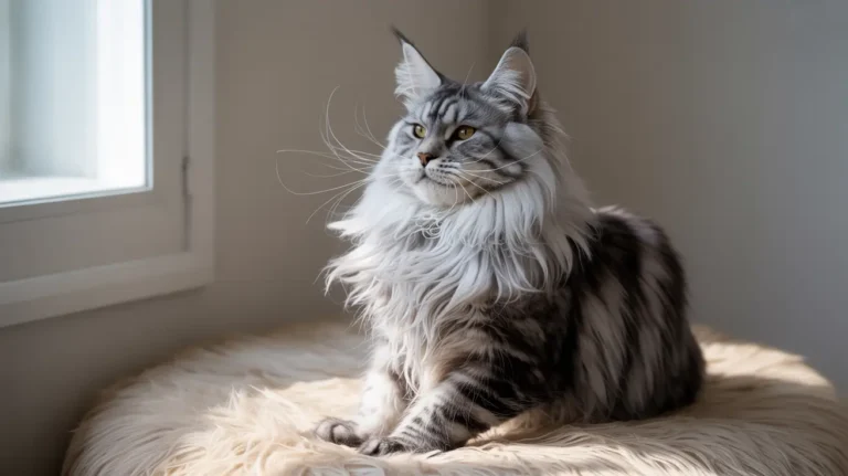 grooming of maine coon cat
